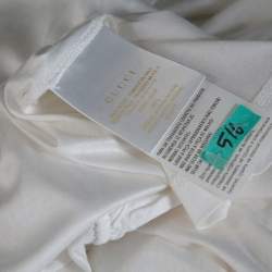 Gucci White Modal Web Trim Gathered Top M