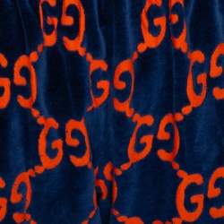 Pre Owned Gucci Blue & Orange Chenille GG Logo Track Pants M