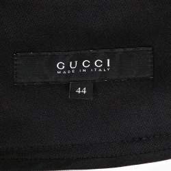 Pre Owned Gucci Black Mohair Wool Blend Tie Front A-Line Skirt M