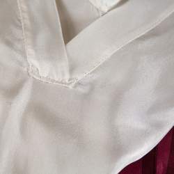 Pre Owned Gucci Cream Sheer Silk Equestrian Print Kaftan Dress ( One Size )