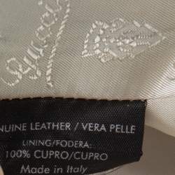 Pre Owned Gucci Pale Beige Leather Tie Front Blazer M