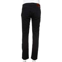 Pre Owned Gucci Black Denim Lace Up Detail Slim Fit Jeans M