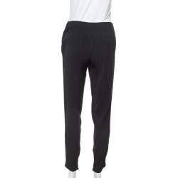 Pre Owned Gucci Black Silk Crepe Tapered Trousers S