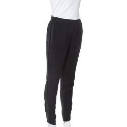 Pre Owned Gucci Black Silk Crepe Tapered Trousers S