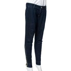 Pre Owned Gucci Dark Blue Denim Tapered Jeans S
