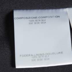 Pre Owned Gucci Black & Blue Dot Print Silk Draped Mini Dress M