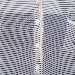 مملوكة مسبقًا تي شيرت غوتشي حرير كريمي مخطط مقاس صغير - سمول