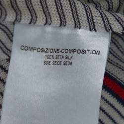 مملوكة مسبقًا تي شيرت غوتشي حرير كريمي مخطط مقاس صغير - سمول