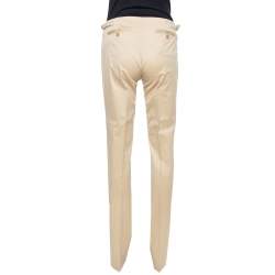 Gucci Beige Cotton Straight Fit Trousers S