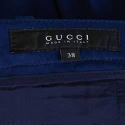 Gucci Royal Blue Stretch Cotton Cropped Trousers S
