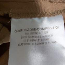 Pre Owned Gucci Tan Brown Stretch Cotton Cropped Trousers S
