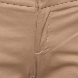 Pre Owned Gucci Tan Brown Stretch Cotton Cropped Trousers S