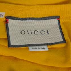 Pre Owned Gucci Yellow Cotton I Want To Go Back To Telling a Story Printed Coco Capitan T-Shirt S