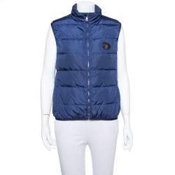 Pre Owned Gucci Navy Blue Synthetic Sleeveless Wind Jacket L