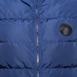Pre Owned Gucci Navy Blue Synthetic Sleeveless Wind Jacket L