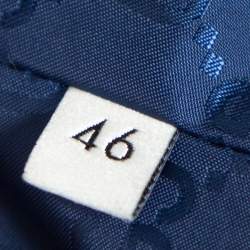 Pre Owned Gucci Navy Blue Synthetic Sleeveless Wind Jacket L