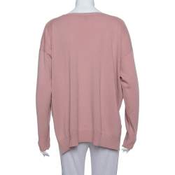 Pre Owned Gucci Pink Cashmere Round Neck Sweater L