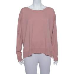 Pre Owned Gucci Pink Cashmere Round Neck Sweater L