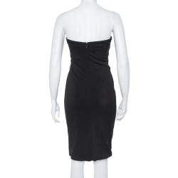 Gucci Black Jersey Strapless Sheath Dress S