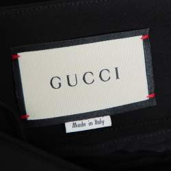 Pre Owned Gucci Black Knit GG Hardware Detail Stretch Mid-Rise Pants M