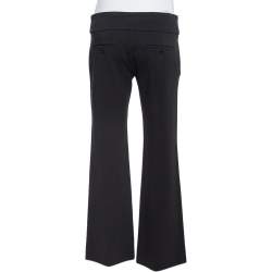 Pre Owned Gucci Black Knit GG Hardware Detail Stretch Mid-Rise Pants M