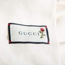 Pre Owned Gucci Cream The Face Printed Cotton Sweatshirt S