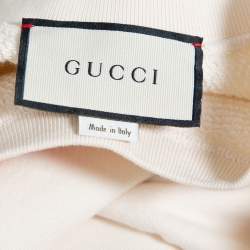 Pre Owned Gucci Cream The Face Printed Cotton Sweatshirt S