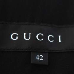 Pre Owned معطف غوتشي بحزام موهير أسود مقاس وسط (ميديوم)