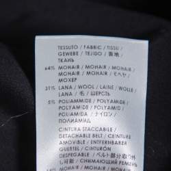 Pre Owned معطف غوتشي بحزام موهير أسود مقاس وسط (ميديوم)