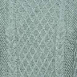 Pre Owned Gucci Pastel Green Cable Knit Short Sleeve Sweater S