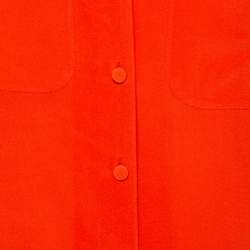 Pre Owned Gucci Orange Silk Sleeveless Shirt S