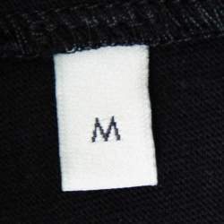 مملوكة مسبقًا تي شيرت غوتشي قطن أسود بالشعار رقبة مستديرة مقاس متوسط - ميديوم