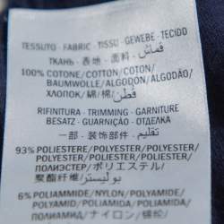 Pre Owned Gucci Navy Blue GG Jacquard Cotton Zipper Front Jacket M