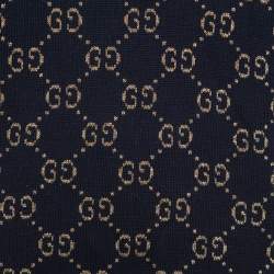 Pre Owned سويتر غوتشي أكمام قصيرة تريكو لوركس نمط شعار كحلي كبير جدا