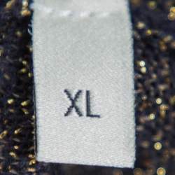 Pre Owned سويتر غوتشي أكمام قصيرة تريكو لوركس نمط شعار كحلي كبير جدا