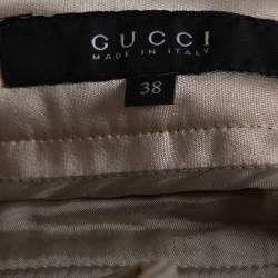 Gucci Beige Velvet Bootcut Trousers S