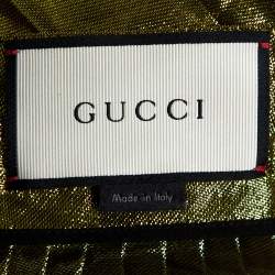 Gucci Gold Lurex Silk Pleated Midi Skirt L