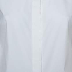 Pre Owned Gucci Equestrian White Cotton Button Front Shirt S