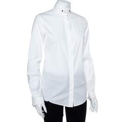 Pre Owned Gucci Equestrian White Cotton Button Front Shirt S