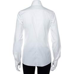 Pre Owned Gucci Equestrian White Cotton Button Front Shirt S