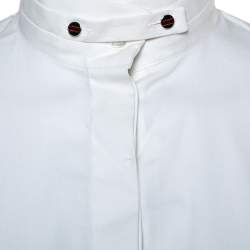 Pre Owned Gucci Equestrian White Cotton Button Front Shirt S