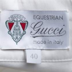 Pre Owned Gucci Equestrian White Cotton Button Front Shirt S