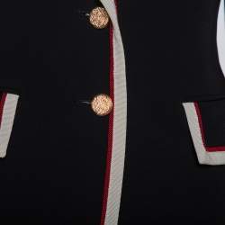 Pre Owned Gucci Black Crepe Trim Detail Blazer S