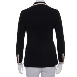 Pre Owned Gucci Black Crepe Trim Detail Blazer S