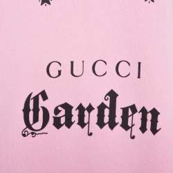 Pre Owned Gucci Garden Pink Eye Print Detail Oversized Hooded Sweatshirt XL