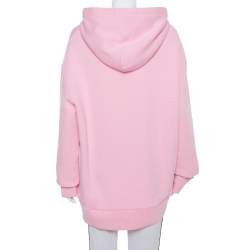 Pre Owned Gucci Garden Pink Eye Print Detail Oversized Hooded Sweatshirt XL
