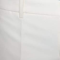 Pre Owned Gucci White Cotton Skinny Trousers M