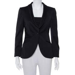 Pre Owned Gucci Midnight Blue Wool Button Front Blazer M