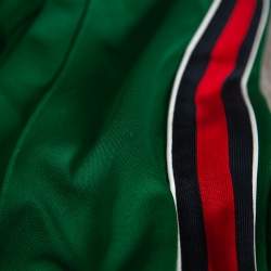 Pre Owned Gucci Green Knit Side Stripe Detail Technical Track Pants L