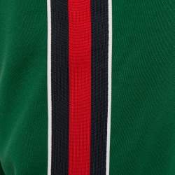 Pre Owned Gucci Green Knit Side Stripe Detail Technical Track Pants L